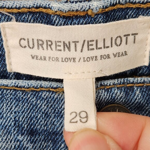 CURRENT/ELLIOTT High Waist Straight Cut Boyfriend Jeans in Dunes - 29 - Picture 5 of 13